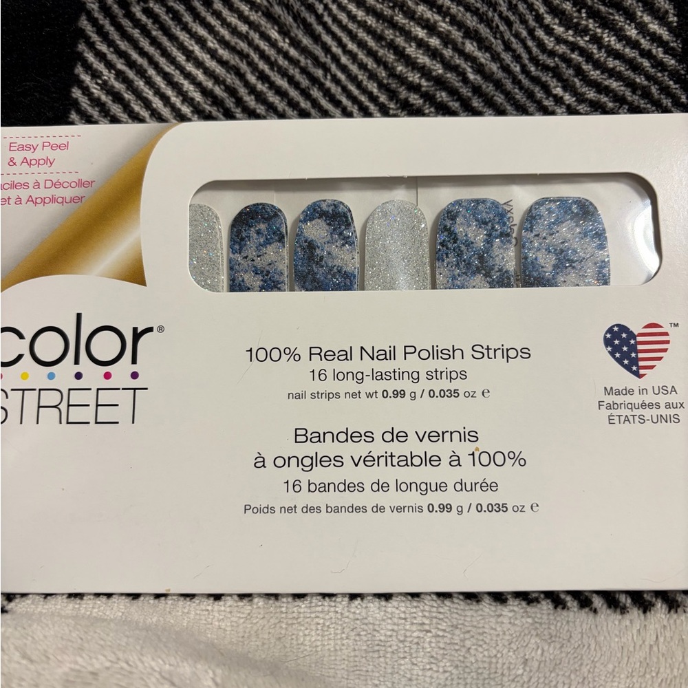 Color Street Blue and Silver Nail Polish Strips IN ANOTHER GALAXY